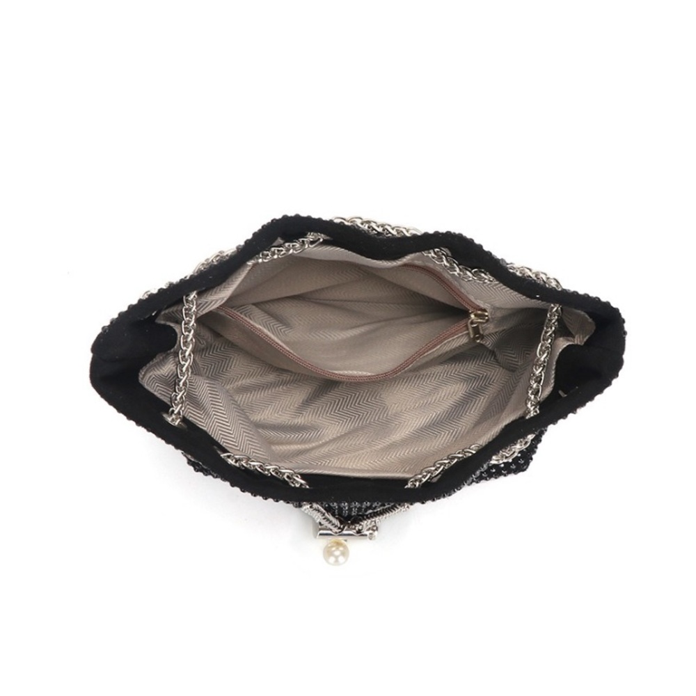 Black Rhinstone sling cum potli bag - Picture 17 of 17